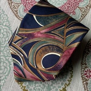 Dior Gray Purple and Multicolor Silk Tie